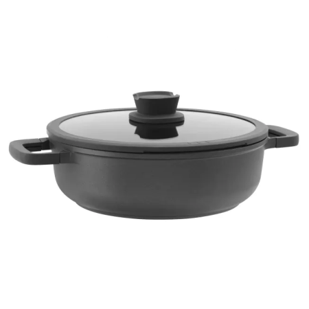 Wok antiadhésif Stone+ avec couvercle, 28 cm, aluminium